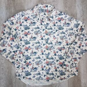Vintage Cottagecore Micro Floral Button Down Blouse